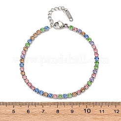 Браслеты-цепочки из нержавеющей стали 304 со стразами для женщин&nbsp;BJEW-G753-01P-01