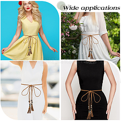 3 шт. 3-цветный плетеный ремень-цепочка с кисточками из искусственной кожи в стиле бохо&nbsp;AJEW-GF0011-98