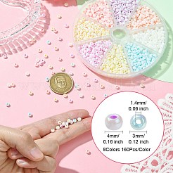 1280 шт. 8-х цветные непрозрачные стеклянные бусины&nbsp;SEED-CJ0001-24