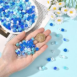 600 шт. двухцветные непрозрачные и полупрозрачные акриловые европейские бусины&nbsp;MACR-SC0002-02A