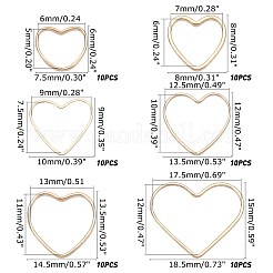 60шт 6 стильных латунных соединительных кольца&nbsp;KK-PH0002-40
