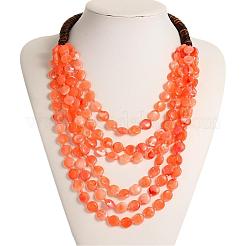 Плоские круглые многослойные ожерелья из бисера хейши из смолы и кокоса для женщин&nbsp;FS-WGC6677-02