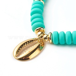 Набор браслетов стрейч с кубическим цирконием в форме раковины для девочек-подростков&nbsp;BJEW-JB06850-04