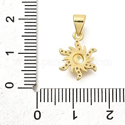 Подвески из микрофибры в форме солнца из латуни с кубическим цирконием&nbsp;KK-S508-06G