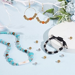 120 шт. 2-х цветные тибетские серебряные бусины&nbsp;TIBEB-FG0001-03