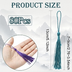 80шт украшения кисточкой из полиэстера&nbsp;DIY-YW0016-25A