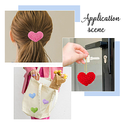 10 шт. 10-цветное сердце ручной работы крючком хлопковые украшения аксессуары&nbsp;AJEW-DC0003-30