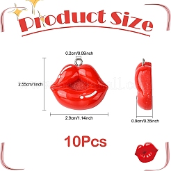 10 шт. 2 цвета непрозрачные подвески из смолы&nbsp;RESI-YW0003-46