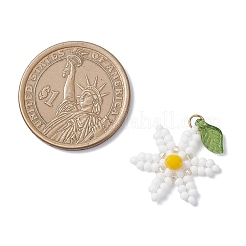 Подвески-цветы из стеклянных бусинок&nbsp;PALLOY-TA00345-01