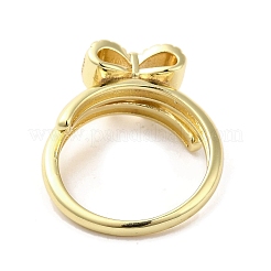 Покрытие стойки латунное микропаве кольцо на палец с кубическим цирконием&nbsp;RJEW-C072-33C-G