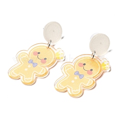 Рождественские акриловые серьги-гвоздики с подвеской из нержавеющей стали 304 для женщин&nbsp;LS-EJEW-D060-01E