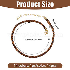 14 шт. 14 стиля полиэстерового плетеного круглого шнура для изготовления ожерелья&nbsp;NJEW-PH01638