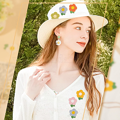 60шт 6 цвета крючком цветочные аппликации&nbsp;DIY-FG0004-49