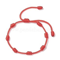 Регулируемые плетеные браслеты из полиэстера для женщин&nbsp;BJEW-JB13411