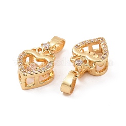 Латунные микропаве прозрачные подвески с фианитом&nbsp;KK-E068-VC286