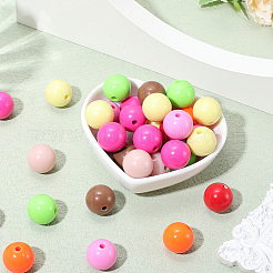 120шт 8 цвета непрозрачные акриловые бусины&nbsp;MACR-PA0001-10