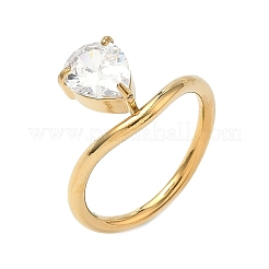 Кольца-манжеты из нержавеющей стали 304 с паве из кубического циркония&nbsp;RJEW-P180-06G