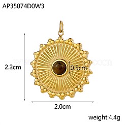 Подвески из нержавеющей стали 304 и натуральных и синтетических драгоценных камней&nbsp;STAS-OY005-99G
