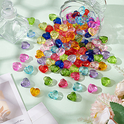 120шт 12 цвета прозрачные акриловые бусины&nbsp;TACR-AR0001-29