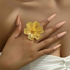 Элегантное железное открытое кольцо-манжета в виде цветка для аксессуаров к женскому свадебному платью TU2718