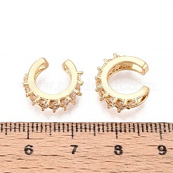 Латунные серьги-манжеты из прозрачного кубического циркония&nbsp;EJEW-T047-56G