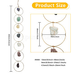 Чакра медная проволока обернутая драгоценными камнями самородки подвесные украшения&nbsp;HJEW-AB00165