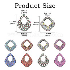 40 шт. подвески из липы с принтом в двух стилях&nbsp;WOOD-CJ0002-48