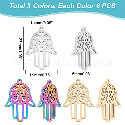 18шт. 3-х цветная подвеска из нержавеющей стали 304&nbsp;STAS-DC0012-31