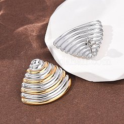 Серьги-гвоздики в форме двухцветной ракушки из нержавеющей стали 304.&nbsp;EJEW-H176-01GP