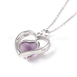 Ожерелья с подвесками из натуральных смешанных камней в форме сердца&nbsp;NJEW-JN03968