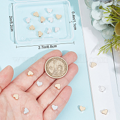 60шт 2 цвета латунные бусины&nbsp;KK-BBC0022-42