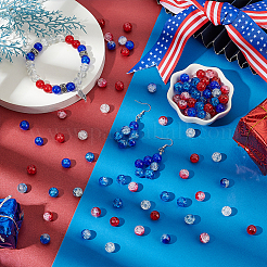 Рождественская тематика распыление/выпечка окрашенные стеклянные бусины с трещинами нити&nbsp;CCG-PH0001-22E