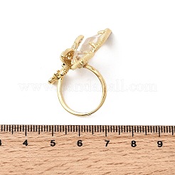 Манжеты из латуни с микро паве кубический цирконий для женщин&nbsp;RJEW-K312-02G