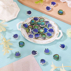 40шт 5 цвета двухцветные стеклянные бусины&nbsp;GLAA-TA0003-37