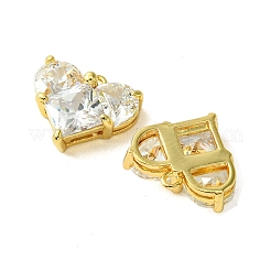 Латунные микропаве прозрачные подвески с фианитом&nbsp;KK-D099-03G