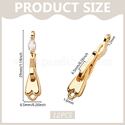 12 шт. латунные застежки-крючки и S-образные крючки со стразами&nbsp;KK-PH0013-69