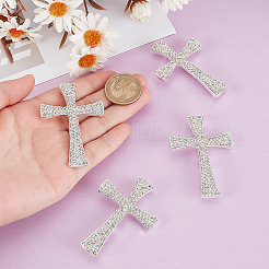 4 шт. крестообразных значков для лацканов со стразами&nbsp;JEWB-HY0001-50S