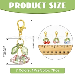 7 шт. подвесные украшения из стекла и акрила&nbsp;HJEW-YW00125