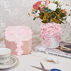 3 ярд полиэстеровой кружевной отделки с цветочной вышивкой&nbsp;OCOR-HY0002-27