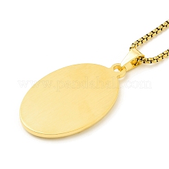 Ожерелье из нержавеющей стали с кулоном Девы Марии и цепочками для коробок для женщин&nbsp;LS-NJEW-E066-01G