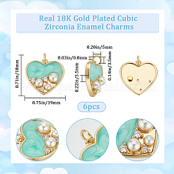 Подвески из кубического циркония с покрытием из латуни&nbsp;KK-BBC0011-01