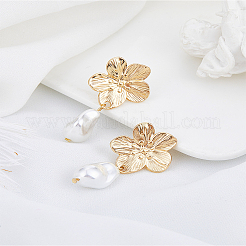 1 пара сережек-гвоздиков из сплава с цветочным узором&nbsp;EJEW-LP0007-098