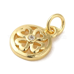 Латунные микропаве прозрачные подвески с фианитом&nbsp;KK-R162-006E-G