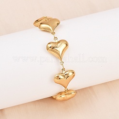 Браслеты-цепочки в форме сердца из нержавеющей стали 304 для подарка на День святого Валентина&nbsp;LS-BJEW-D359-17A-G