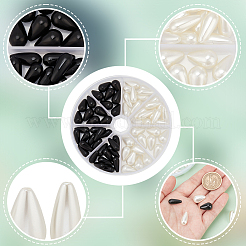 80 шт. 4-х стильные бусины из АБС-пластика с имитацией жемчуга в форме слезы&nbsp;MACR-AR0001-20