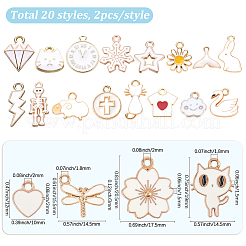 40шт 20 стиля подвески из сплава с эмалью&nbsp;ENAM-SC0009-99