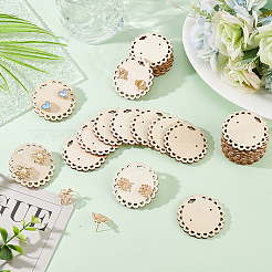 Деревянная открытка для сережек с отверстием для подвешивания&nbsp;DIY-WH0320-20B