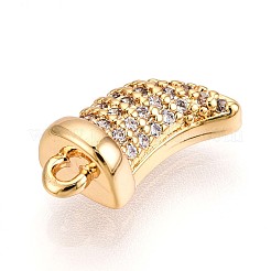 Латунные микропаве прозрачные подвески с фианитом&nbsp;KK-T075-04G