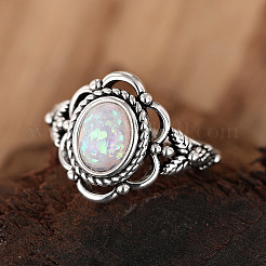 Кольца из сплава с пластиковой имитацией опала&nbsp;FS-WG4C942-01