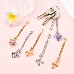 6 шт. подвеска-мешок в технике макраме из нержавеющей стали 304 двух цветов&nbsp;HJEW-YW00203